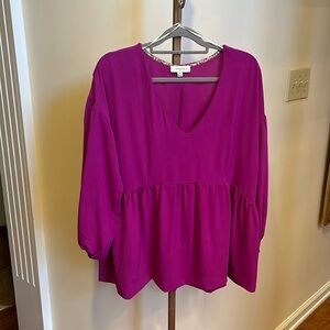 Umgee plum pink peplum top